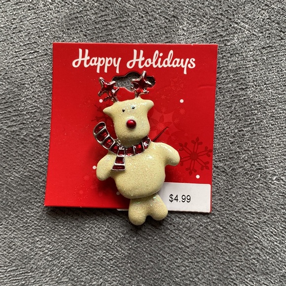 Christmas Reindeer & Snowman Pin  NWT - Picture 8 of 8